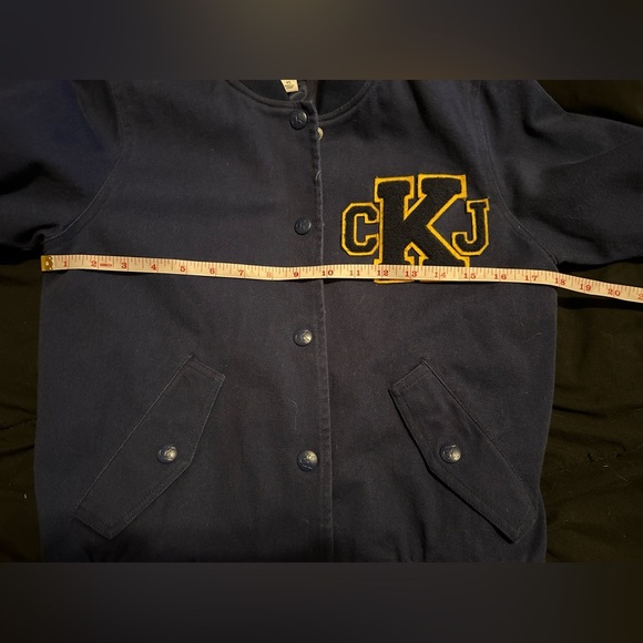 Calvin Klein Jeans Women's "CKJ" Jean Varsity Jacket X-Small, Ink Stone - Picture 4 of 7